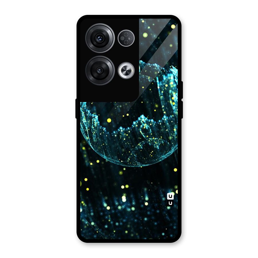 Yellow Rain Glass Back Case for Oppo Reno8 Pro 5G
