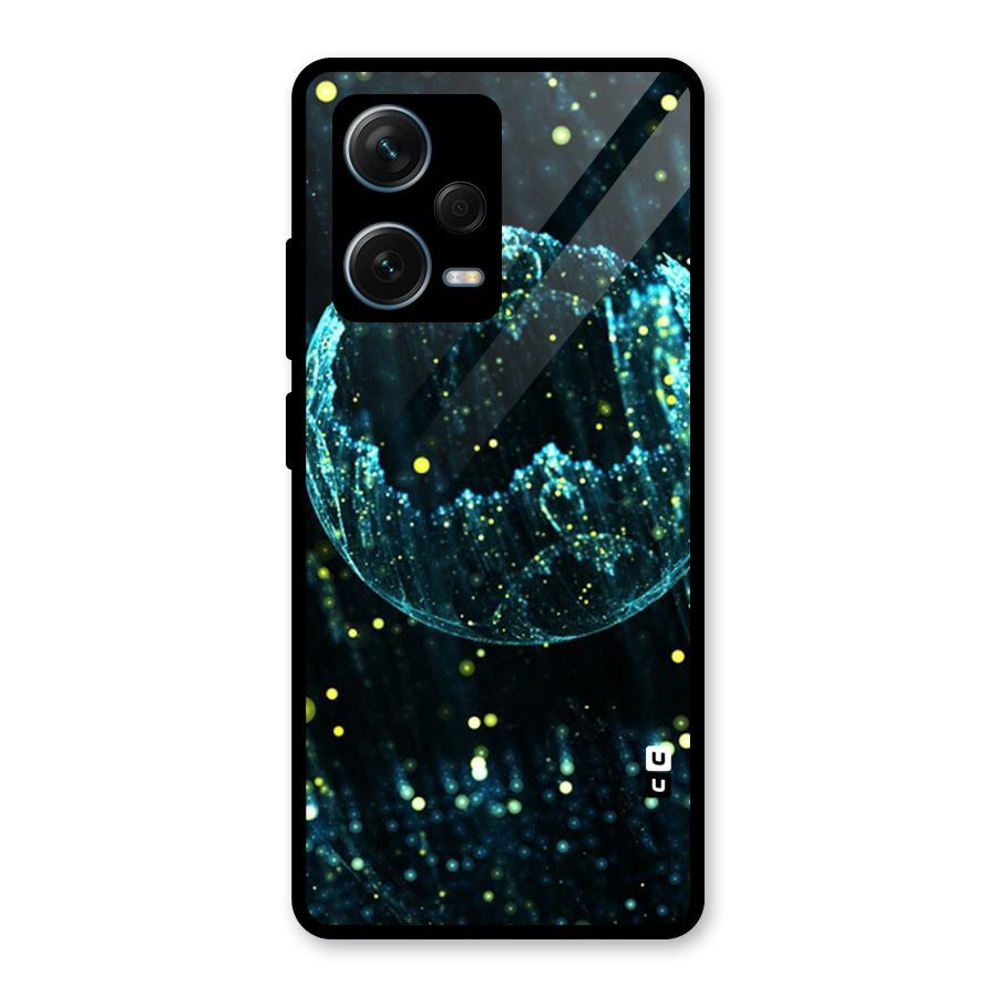 Yellow Rain Glass Back Case for Redmi Note 12 Pro Plus 5G
