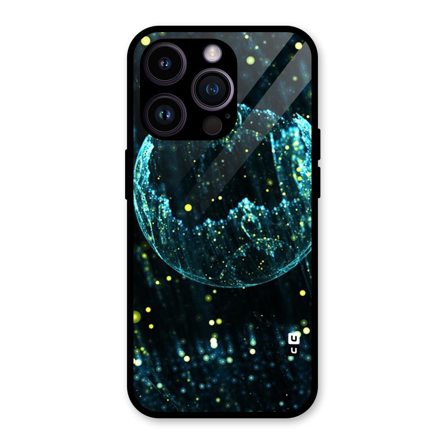 Yellow Rain Glass Back Case for iPhone 14 Pro
