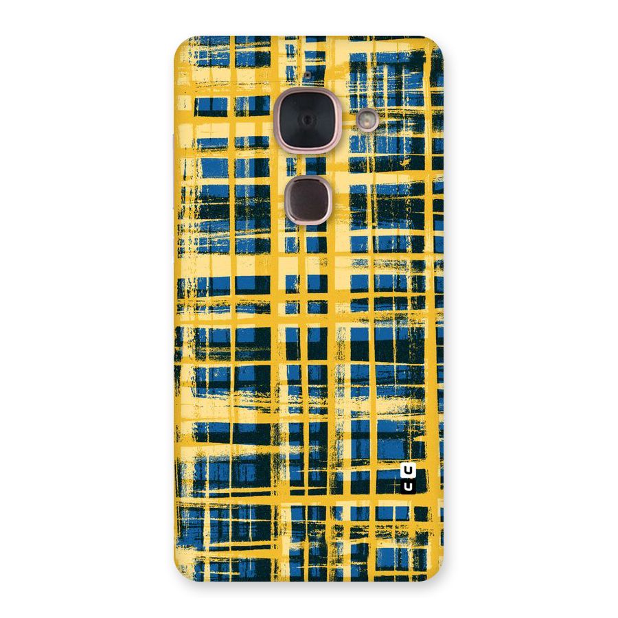 Yellow Rugged Check Design Back Case for Le Max 2