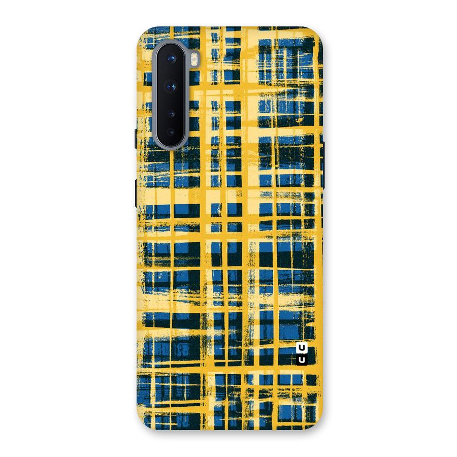 Yellow Rugged Check Design Back Case for OnePlus Nord