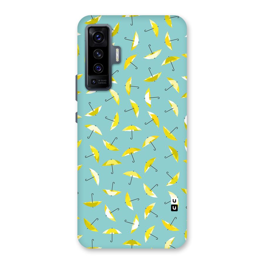 Yellow Umbrella Pattern Back Case for Vivo X50