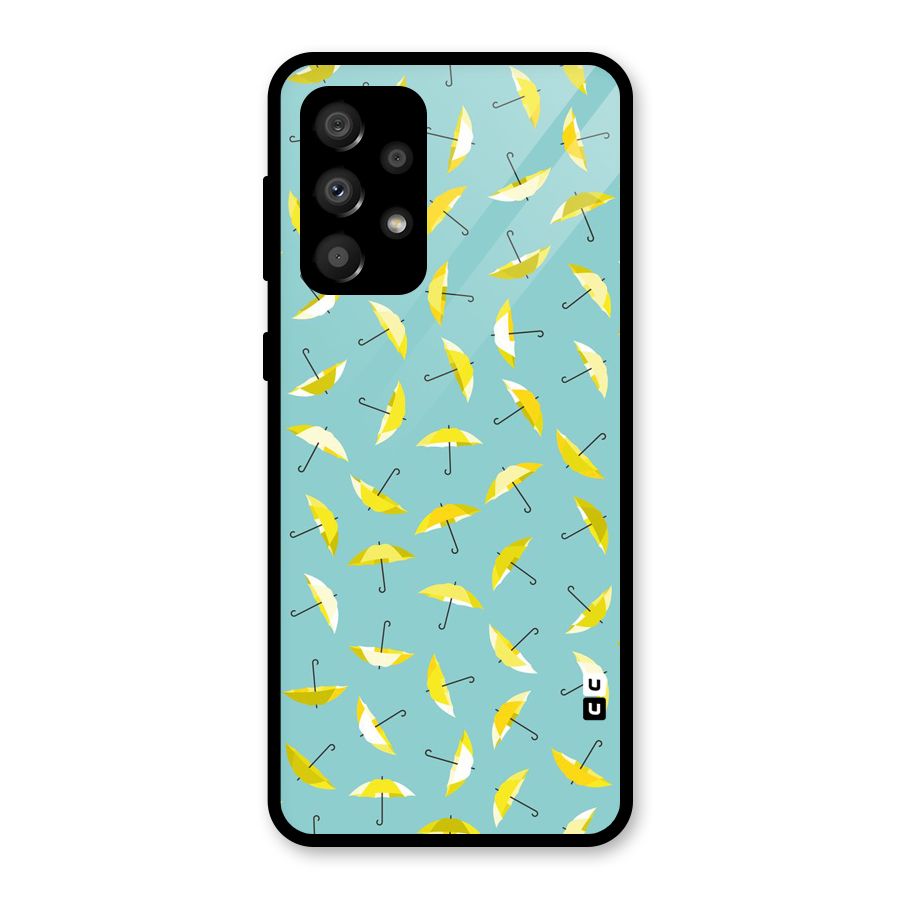Yellow Umbrella Pattern Glass Back Case for Galaxy A32