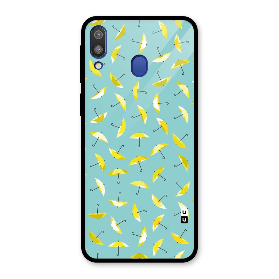 Yellow Umbrella Pattern Glass Back Case for Galaxy M20