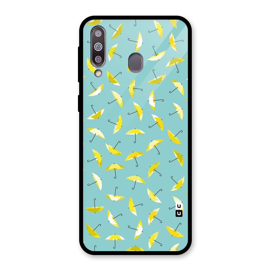 Yellow Umbrella Pattern Glass Back Case for Galaxy M30