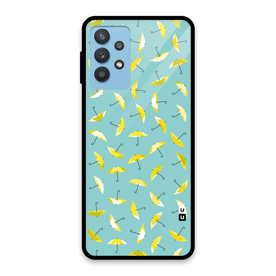 Yellow Umbrella Pattern Glass Back Case for Galaxy M32 5G