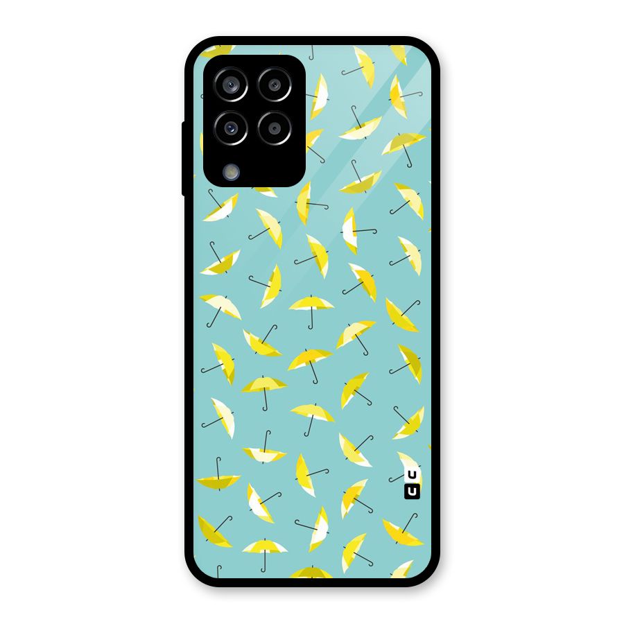 Yellow Umbrella Pattern Glass Back Case for Galaxy M33