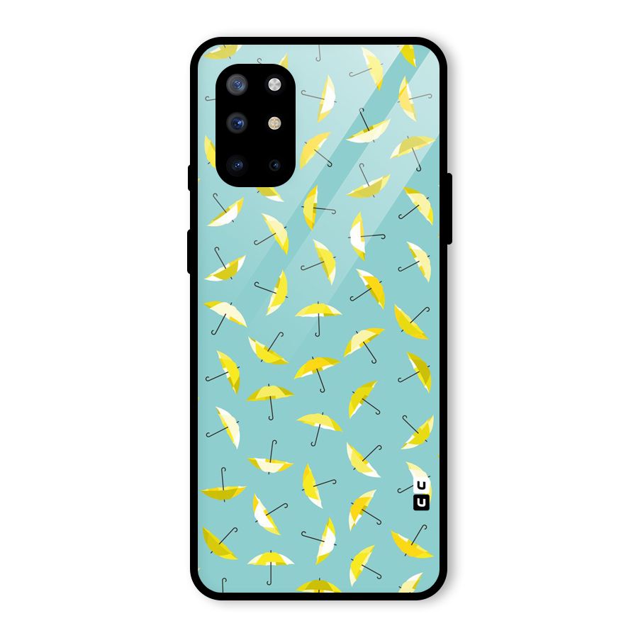 Yellow Umbrella Pattern Glass Back Case for OnePlus 8T