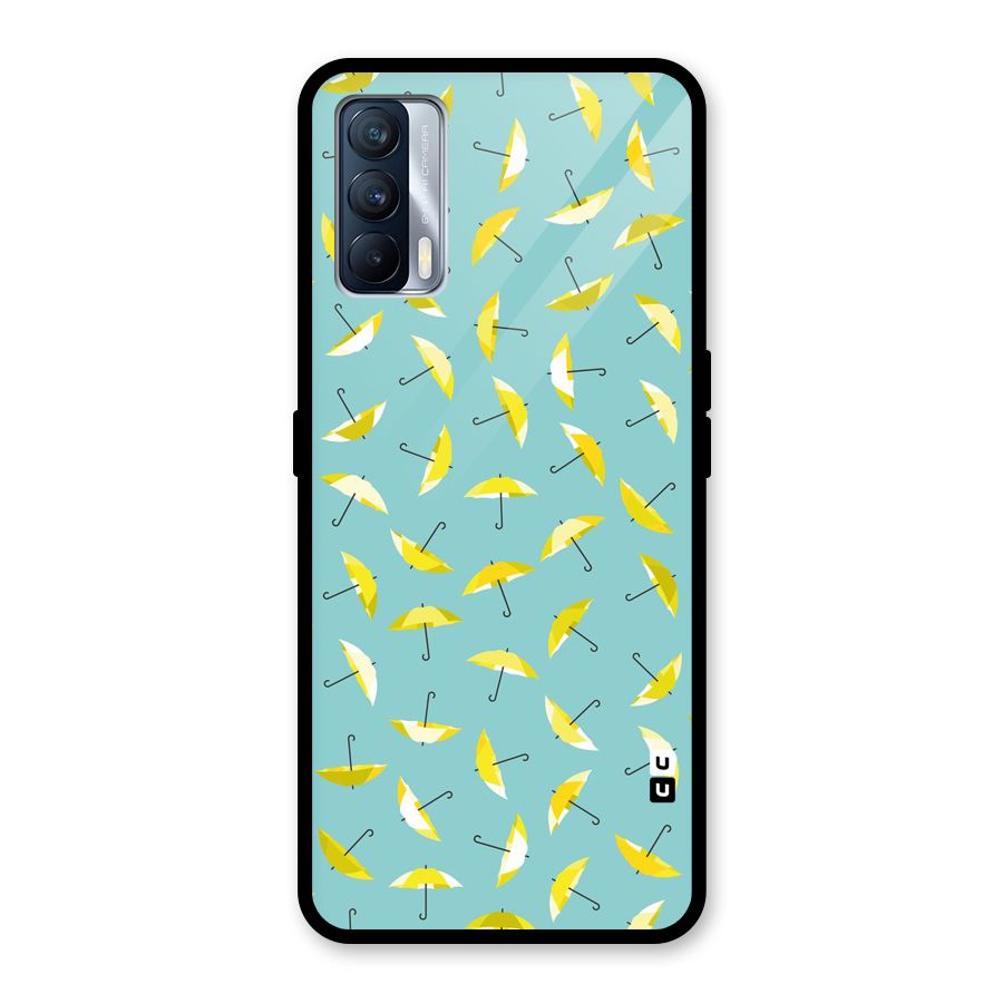 Yellow Umbrella Pattern Glass Back Case for Realme X7
