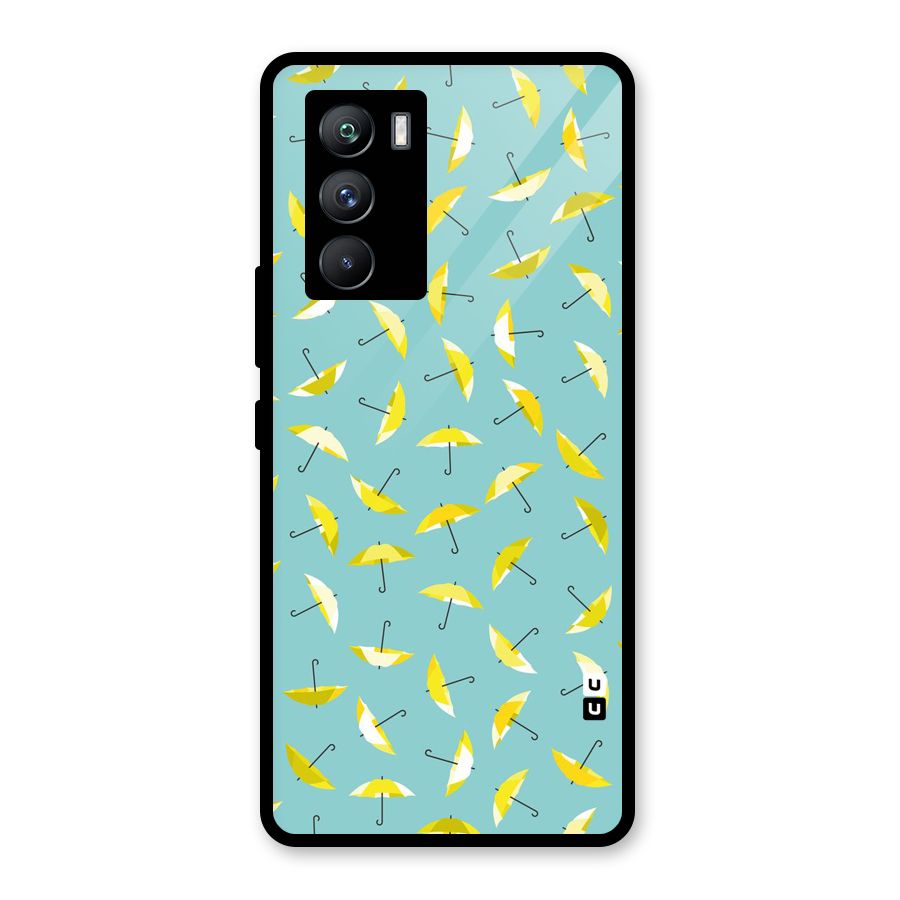 Yellow Umbrella Pattern Glass Back Case for Vivo iQOO 9 SE