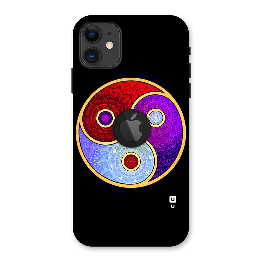 Yin Yang Mandala Design Back Case for iPhone 11 Logo Cut