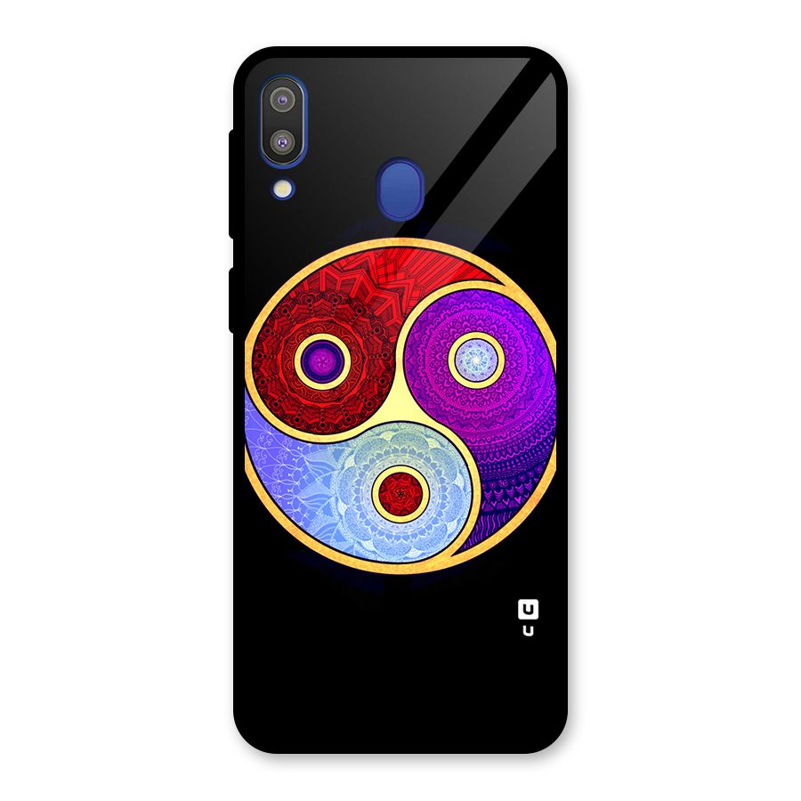 Yin Yang Mandala Design Glass Back Case for Galaxy M20