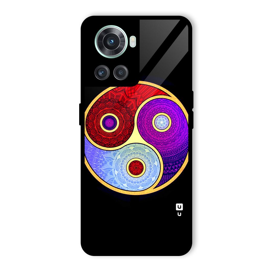 Yin Yang Mandala Design Glass Back Case for OnePlus 10R