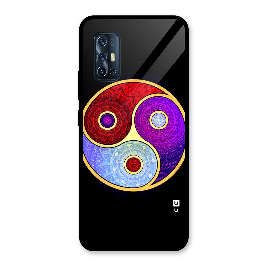 Yin Yang Mandala Design Glass Back Case for Vivo V17