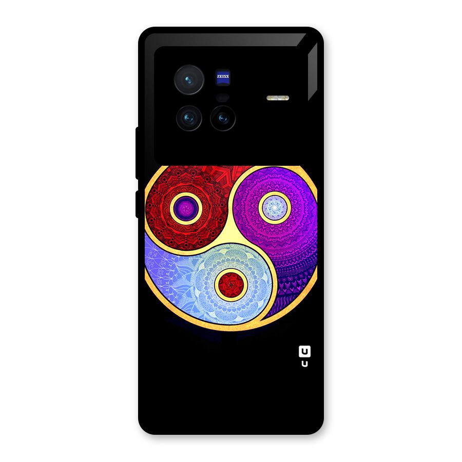 Yin Yang Mandala Design Glass Back Case for Vivo X80