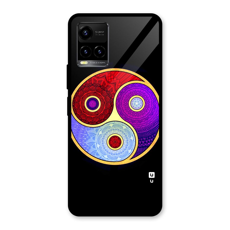 Yin Yang Mandala Design Glass Back Case for Vivo Y21T