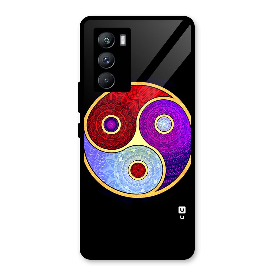 Yin Yang Mandala Design Glass Back Case for Vivo iQOO 9 SE
