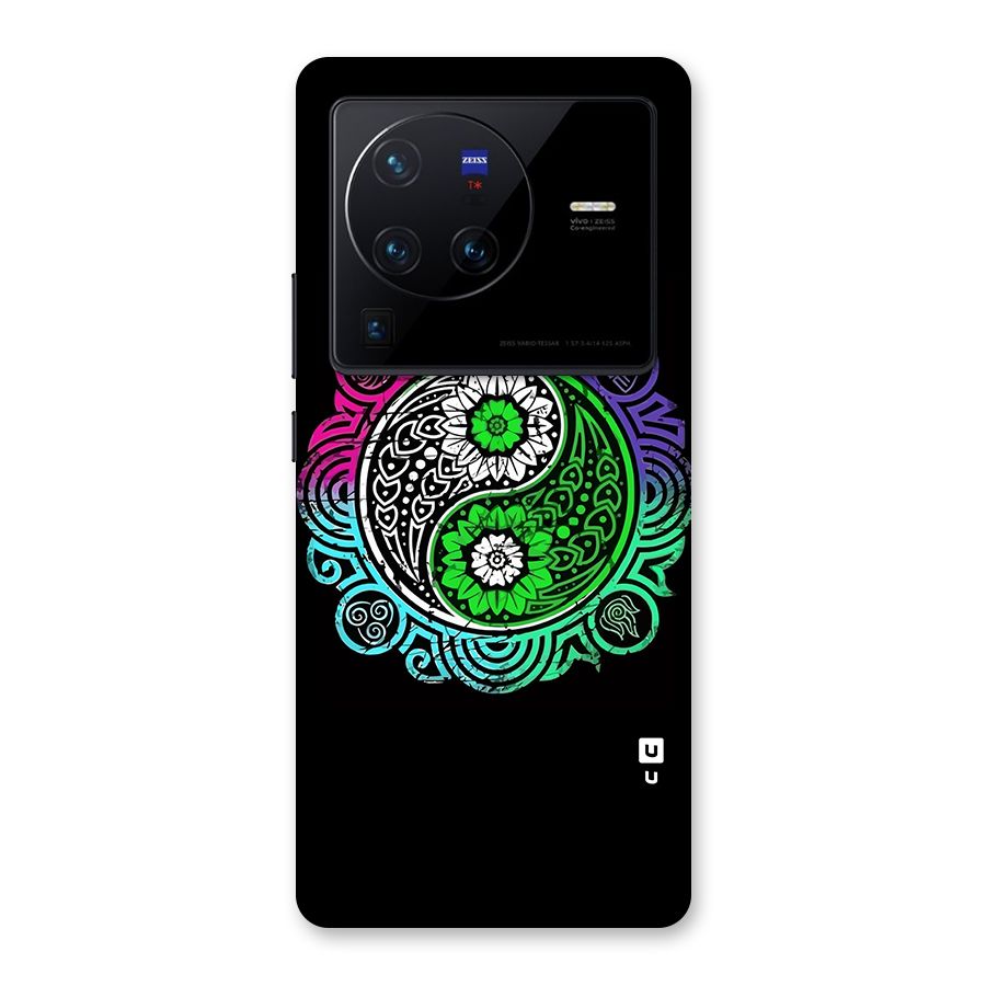 Yin and Yang Colorful Mandala Back Case for Vivo X80 Pro