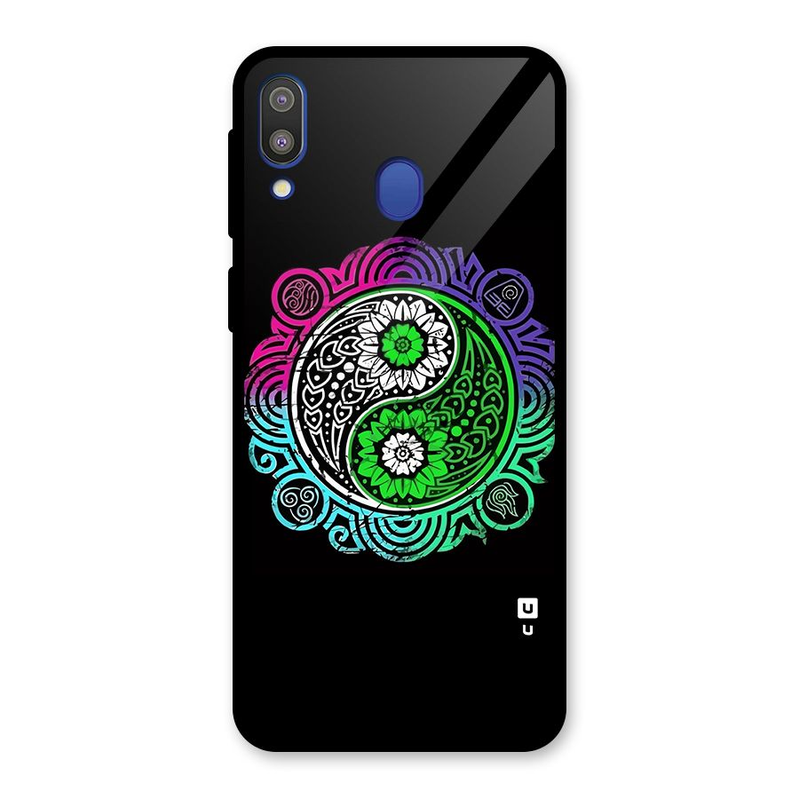 Yin and Yang Colorful Mandala Glass Back Case for Galaxy M20
