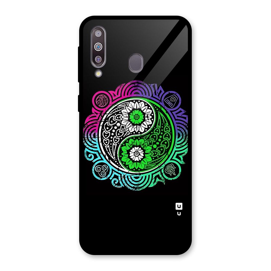 Yin and Yang Colorful Mandala Glass Back Case for Galaxy M30