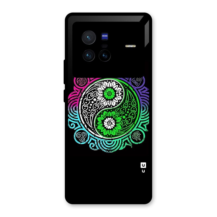 Yin and Yang Colorful Mandala Glass Back Case for Vivo X80