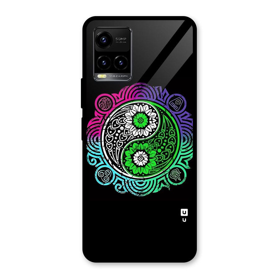 Yin and Yang Colorful Mandala Glass Back Case for Vivo Y21T