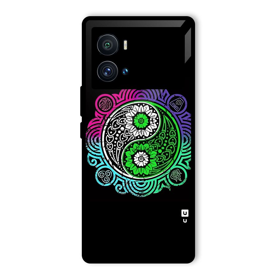 Yin and Yang Colorful Mandala Glass Back Case for Vivo iQOO 9 Pro