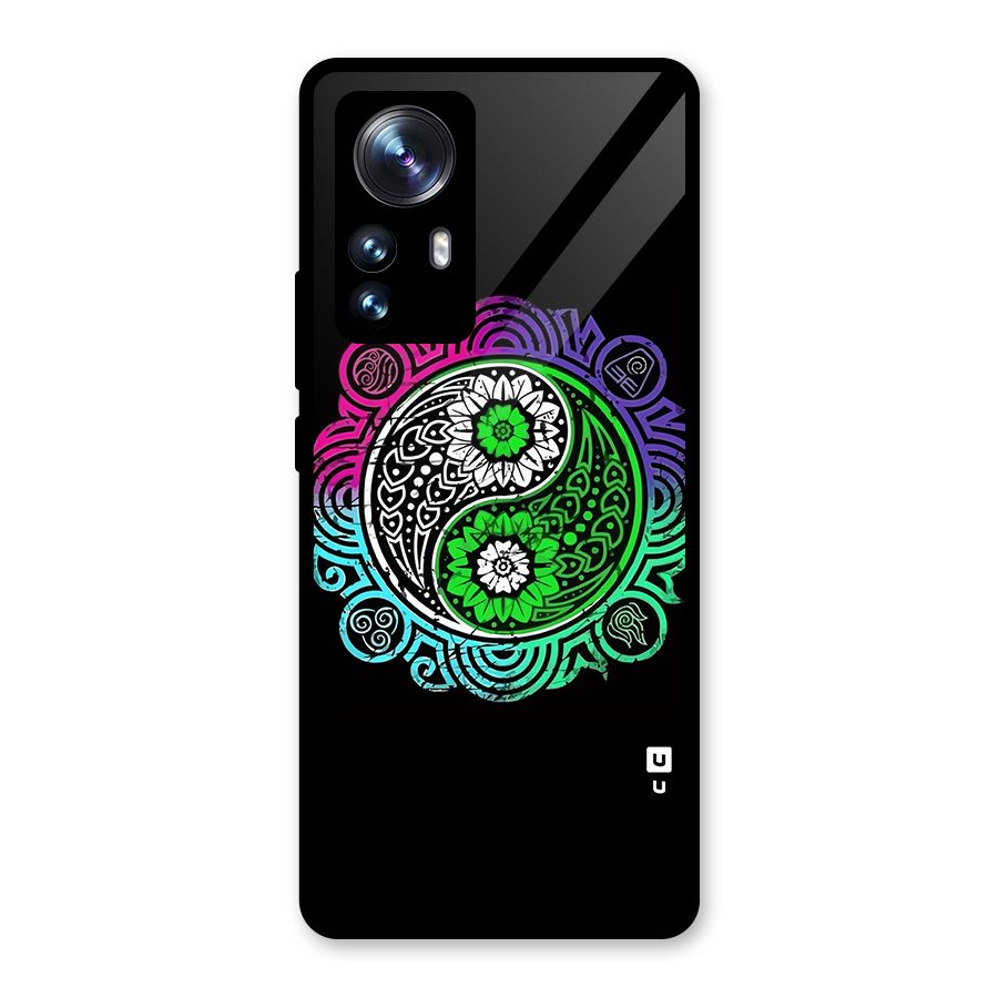 Yin and Yang Colorful Mandala Glass Back Case for Xiaomi 12 Pro