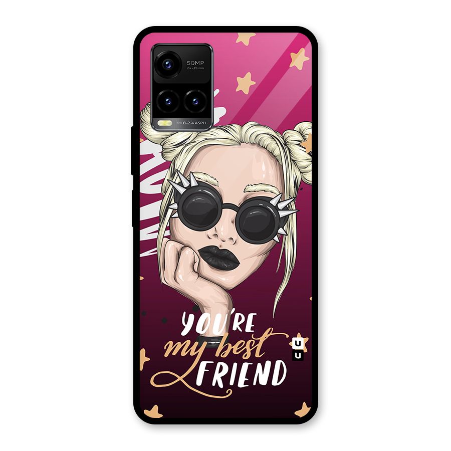 You My Best Friend Glass Back Case for Vivo Y21A
