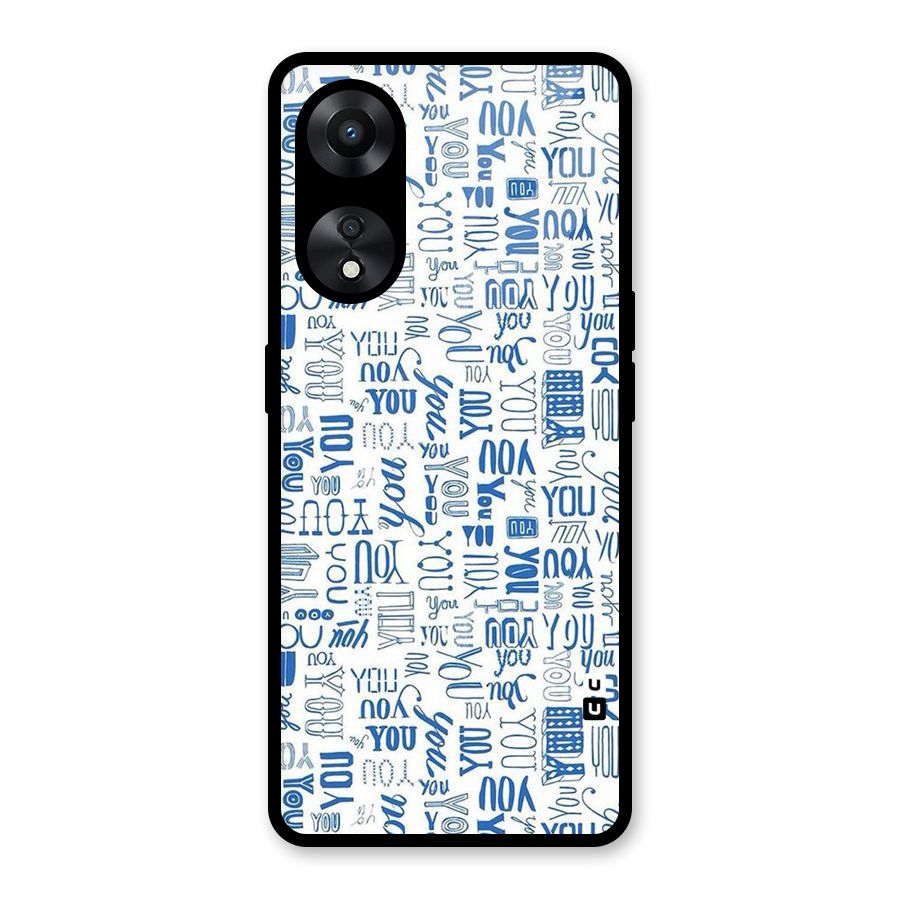You Pattern Glass Back Case for Oppo A78