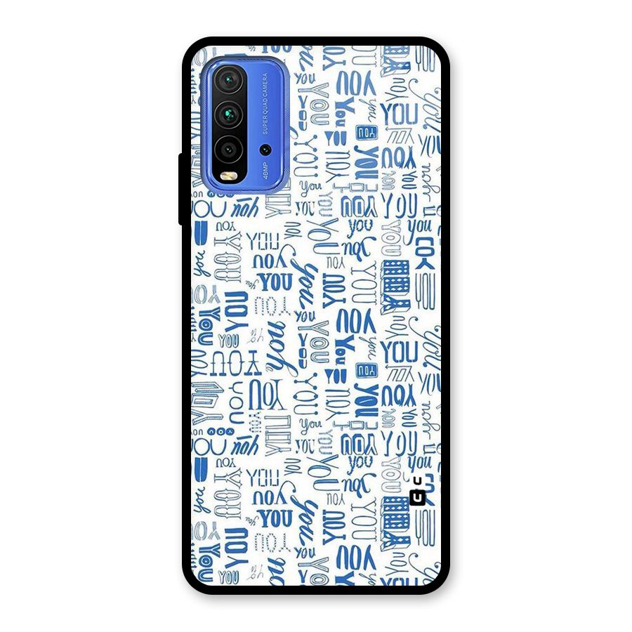 You Pattern Glass Back Case for Redmi 9 Power