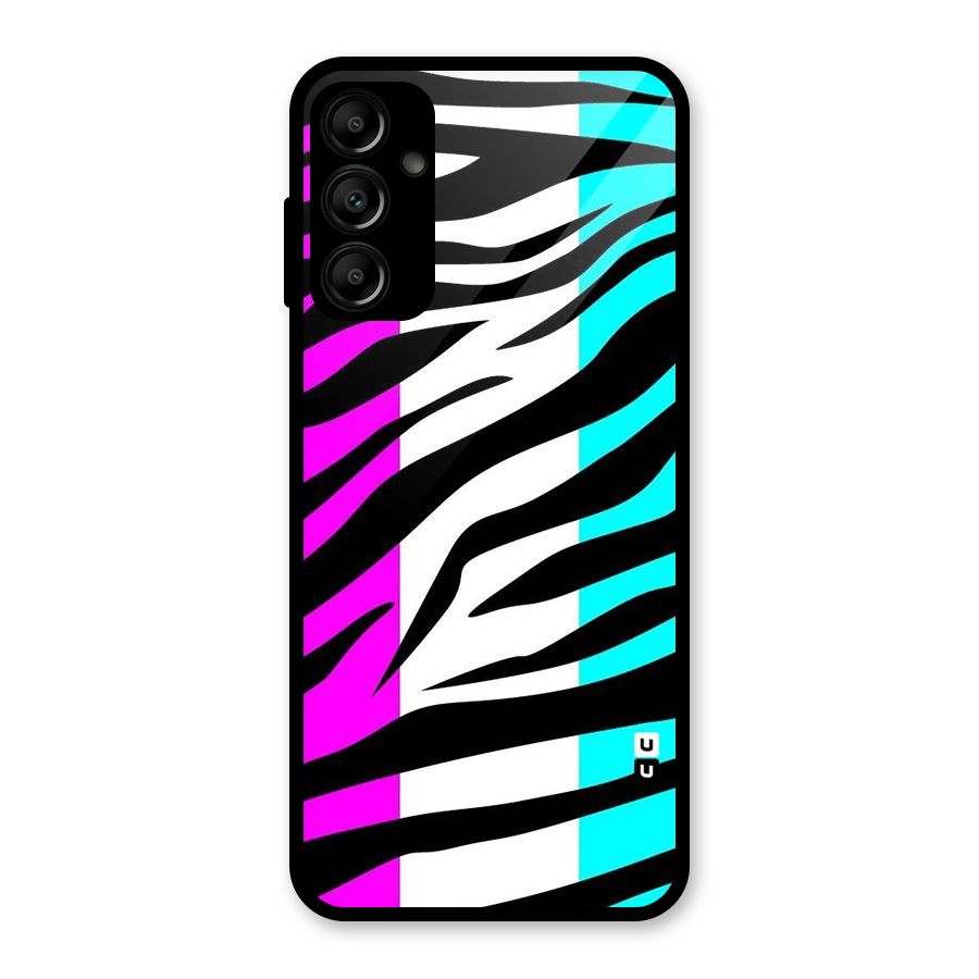 Zebra Texture Glass Back Case for Galaxy A14 5G