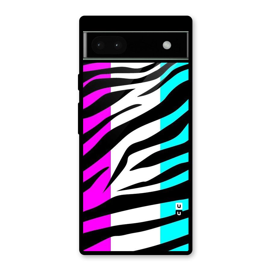 Zebra Texture Glass Back Case for Google Pixel 6a