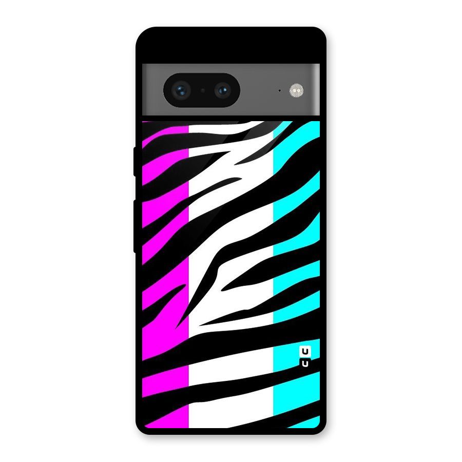 Zebra Texture Glass Back Case for Google Pixel 7