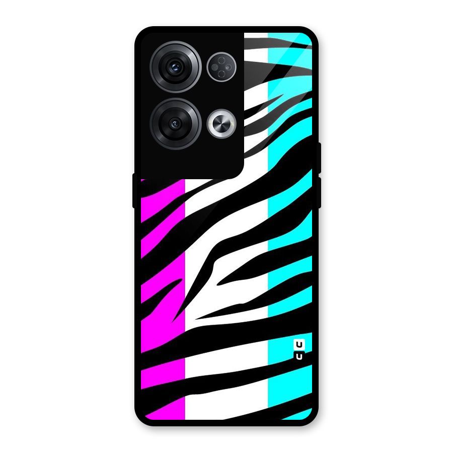 Zebra Texture Glass Back Case for Oppo Reno8 Pro 5G