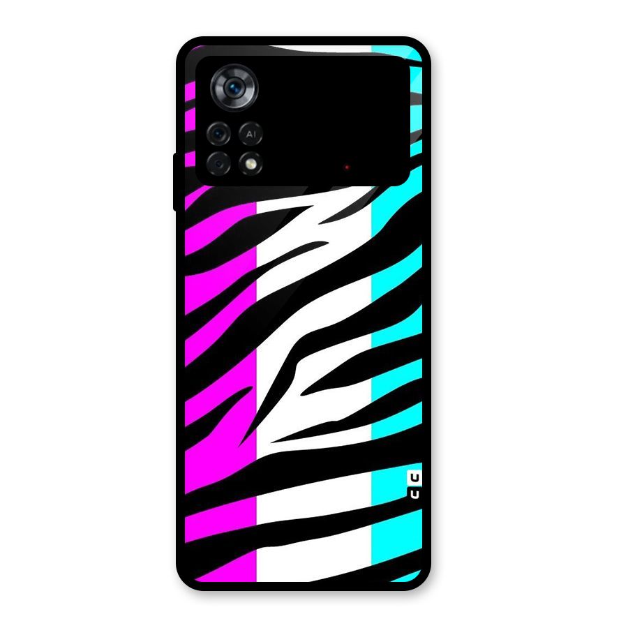 Zebra Texture Glass Back Case for Poco X4 Pro 5G