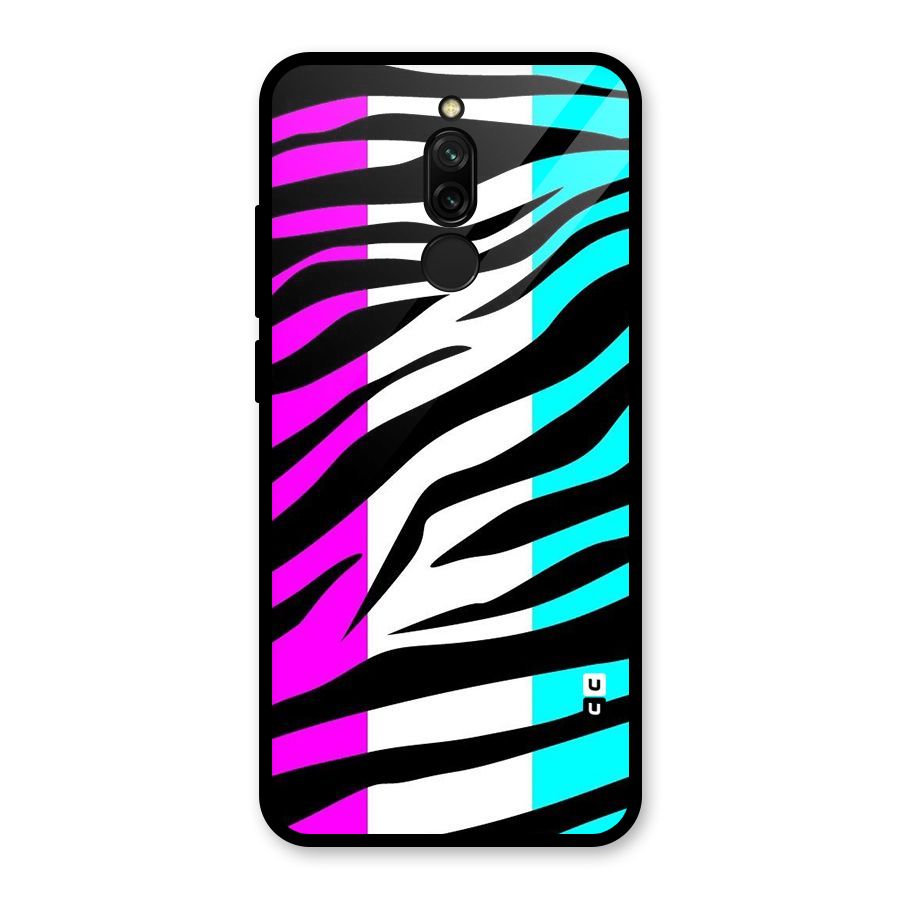 Zebra Texture Glass Back Case for Redmi 8