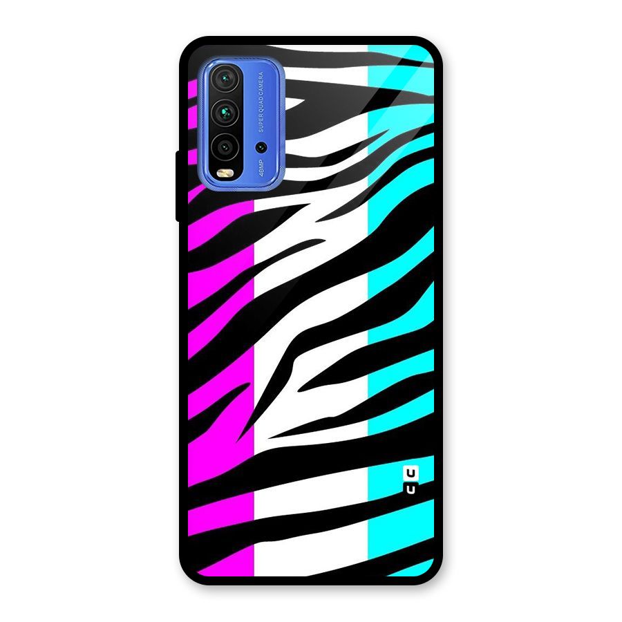 Zebra Texture Glass Back Case for Redmi 9 Power