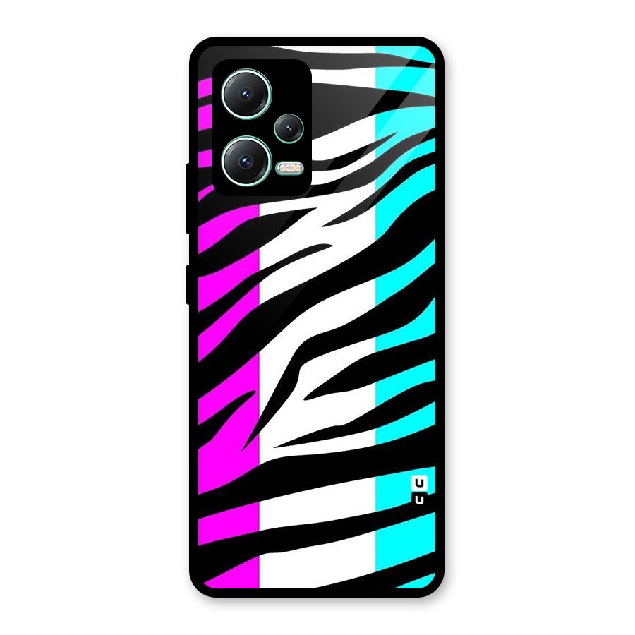 Zebra Texture Glass Back Case for Redmi Note 12 5G