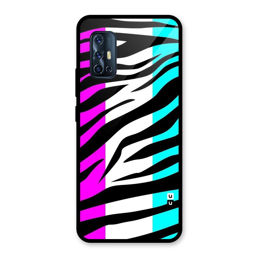 Zebra Texture Glass Back Case for Vivo V17