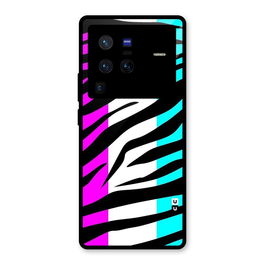 Zebra Texture Glass Back Case for Vivo X80 Pro