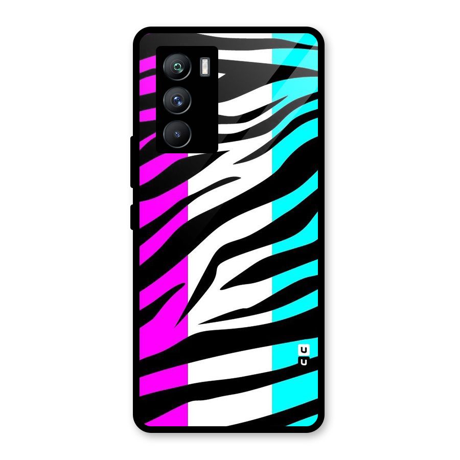 Zebra Texture Glass Back Case for Vivo iQOO 9 SE