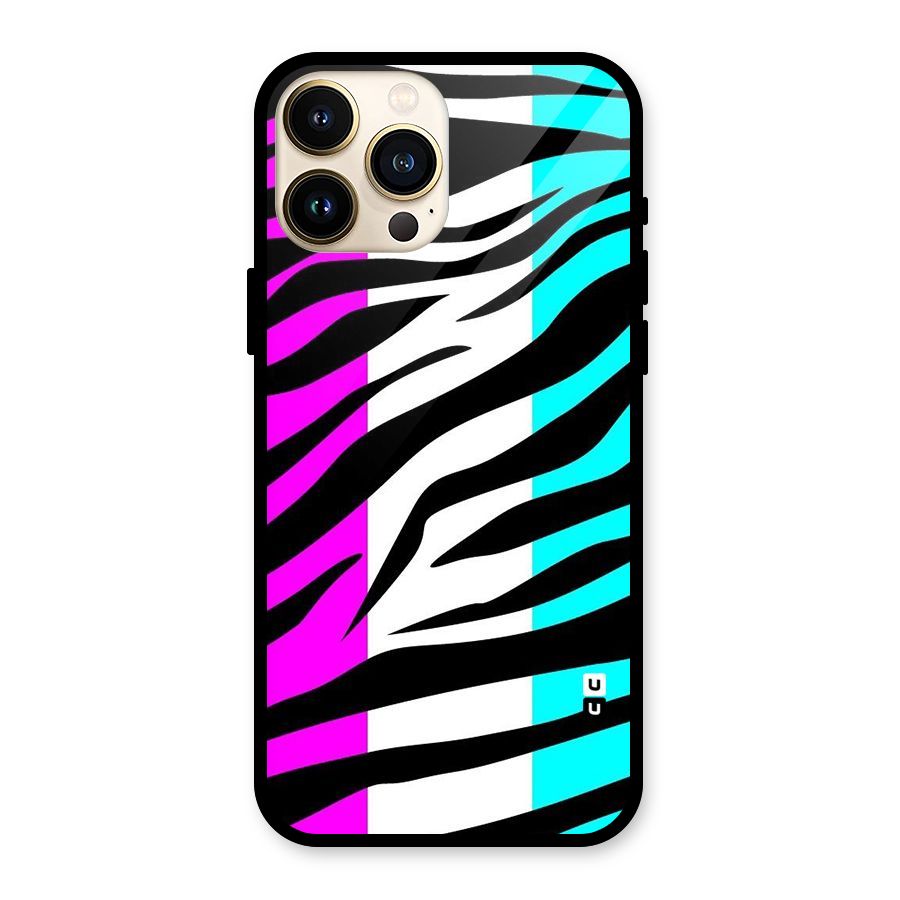 Zebra Texture Glass Back Case for iPhone 13 Pro Max