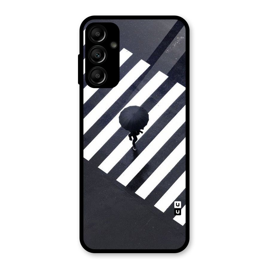 Zebra Walking Glass Back Case for Galaxy A14 5G