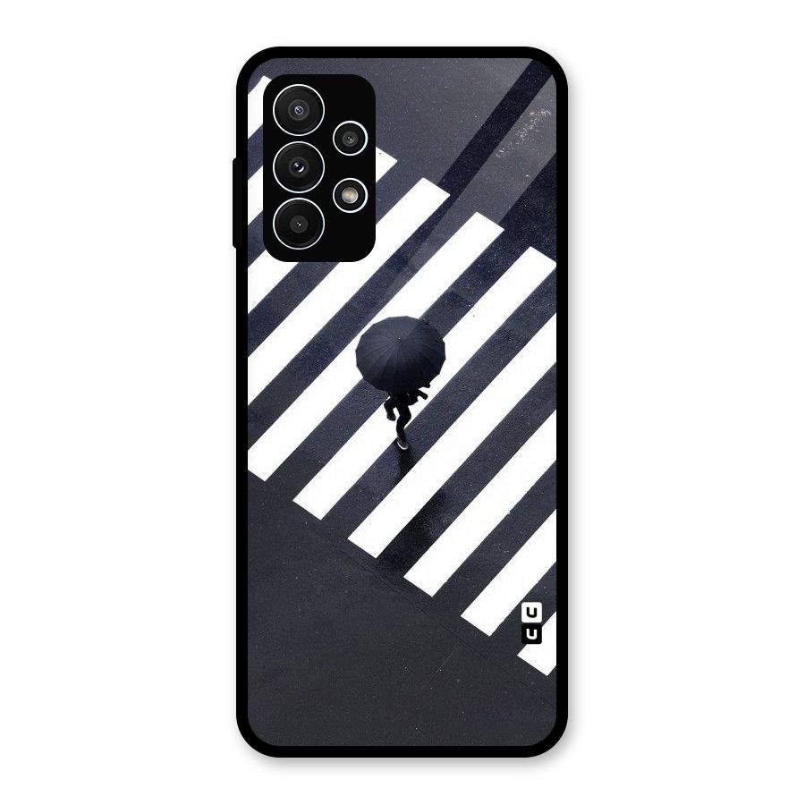 Zebra Walking Glass Back Case for Galaxy A23