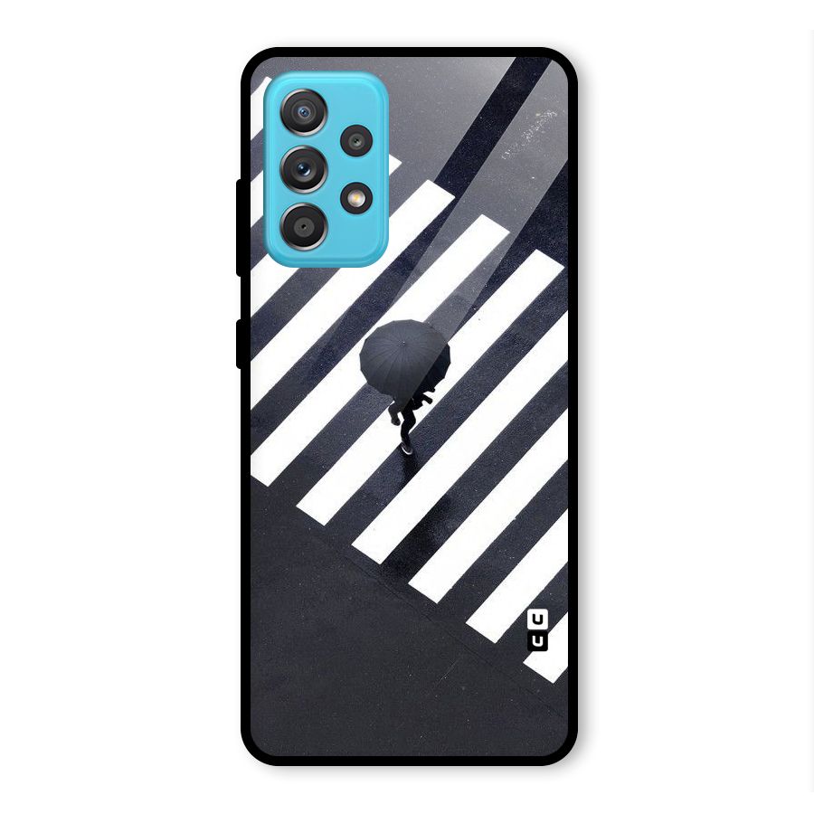 Zebra Walking Glass Back Case for Galaxy A52