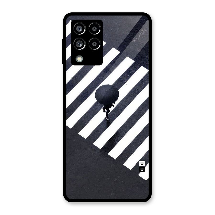 Zebra Walking Glass Back Case for Galaxy M53 5G