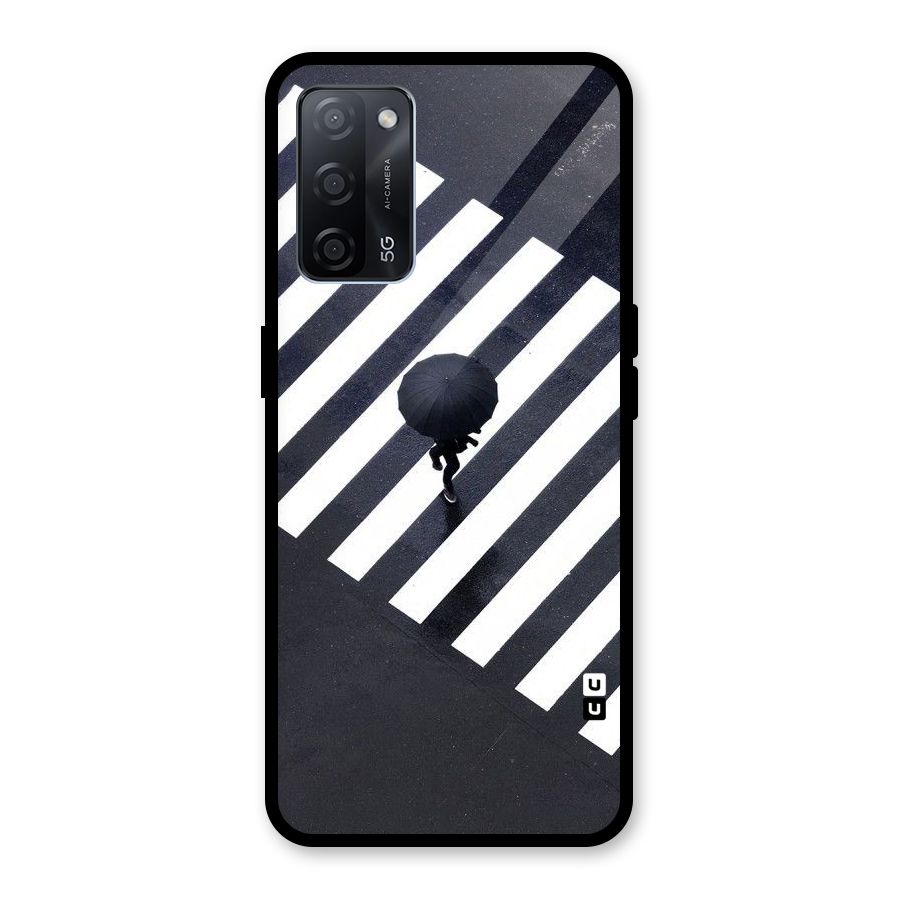 Zebra Walking Glass Back Case for Oppo A53s 5G