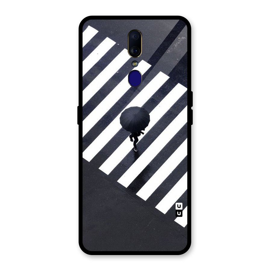 Zebra Walking Glass Back Case for Oppo F11