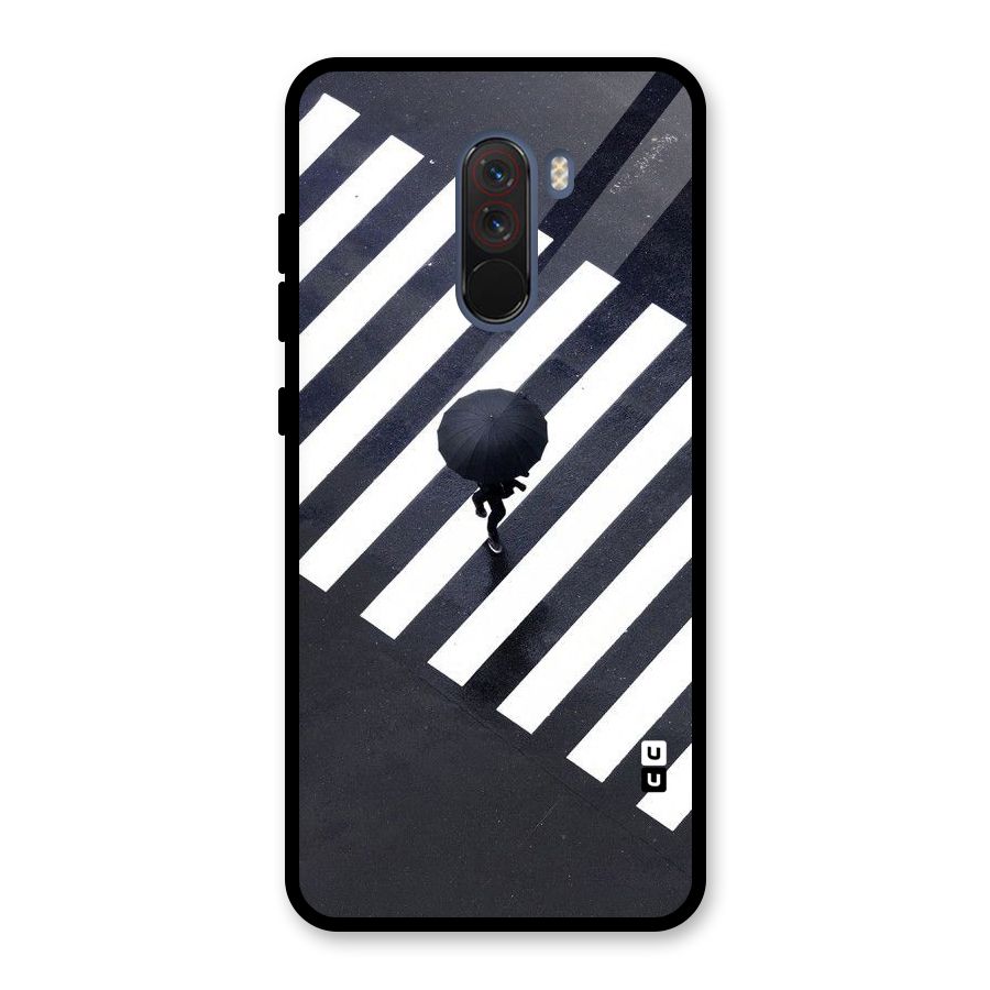 Zebra Walking Glass Back Case for Poco F1